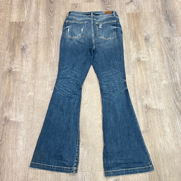 Judy Blue Trouser Flare Jeans Womens 9/29 Button Fly 70s Revival Coastal Cowgirl - Picture 4 of 17